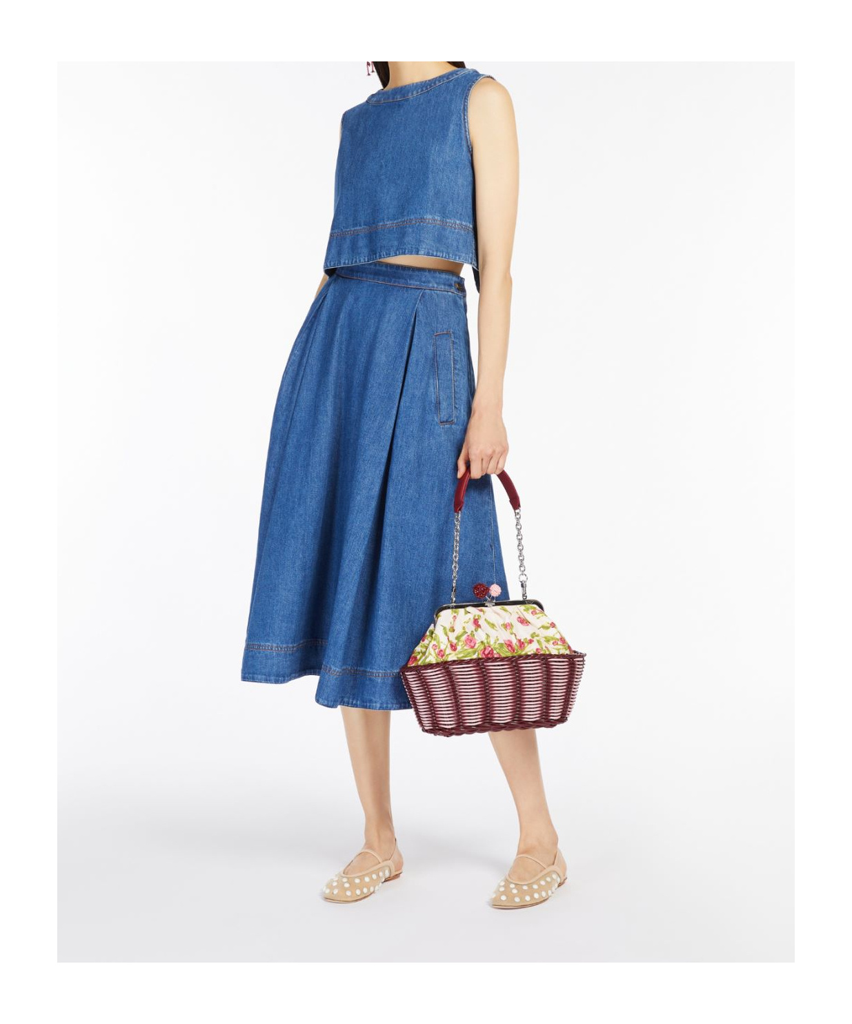Weekend Max Mara Medium Printed Canvas Bag In Red