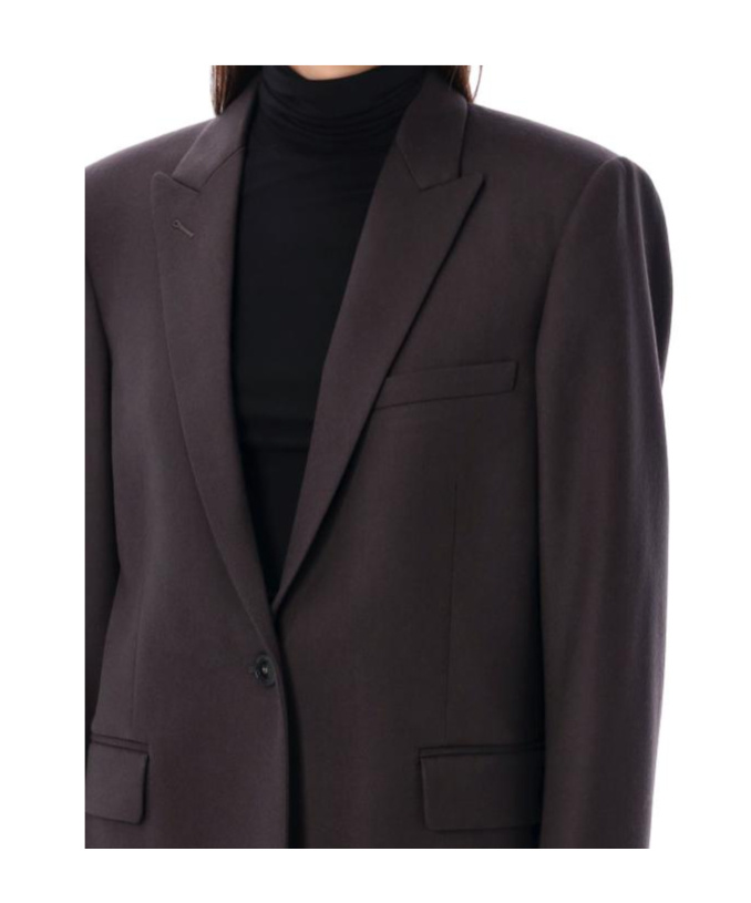 Stella Mccartney Gold Button Single Breast Blazer In Black