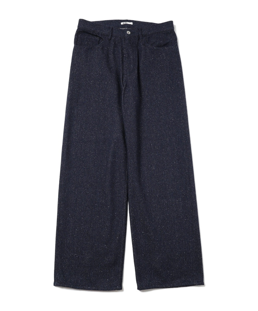 Auralee Wide-leg Casual Trousers In Blue