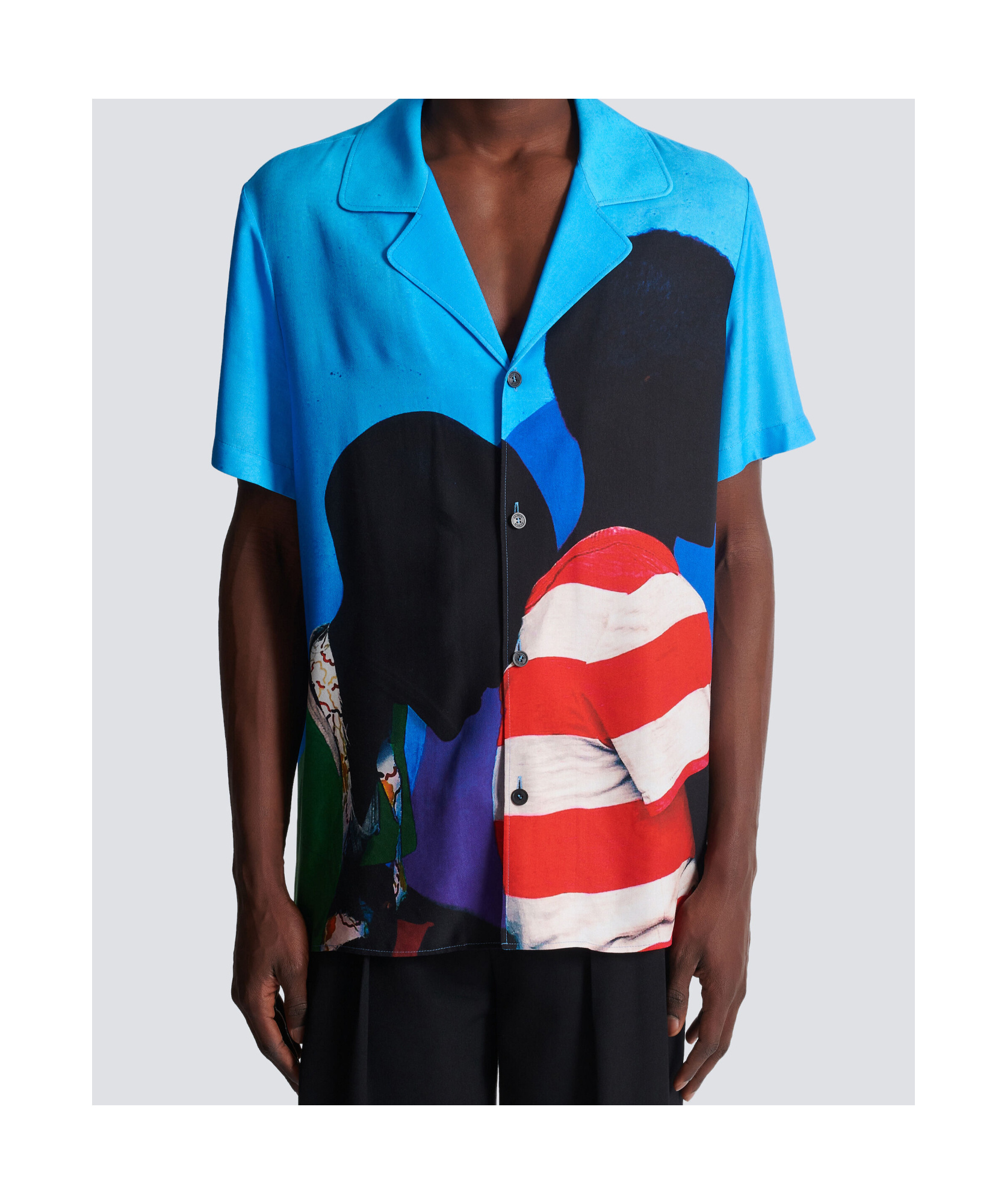 Balmain Short-sleeved Pajamas Shirt In Blue