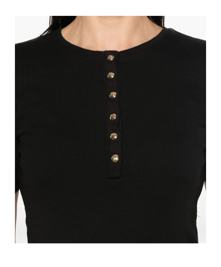 Shop Anine Bing Crew Neck Short Sleeve Top In Black