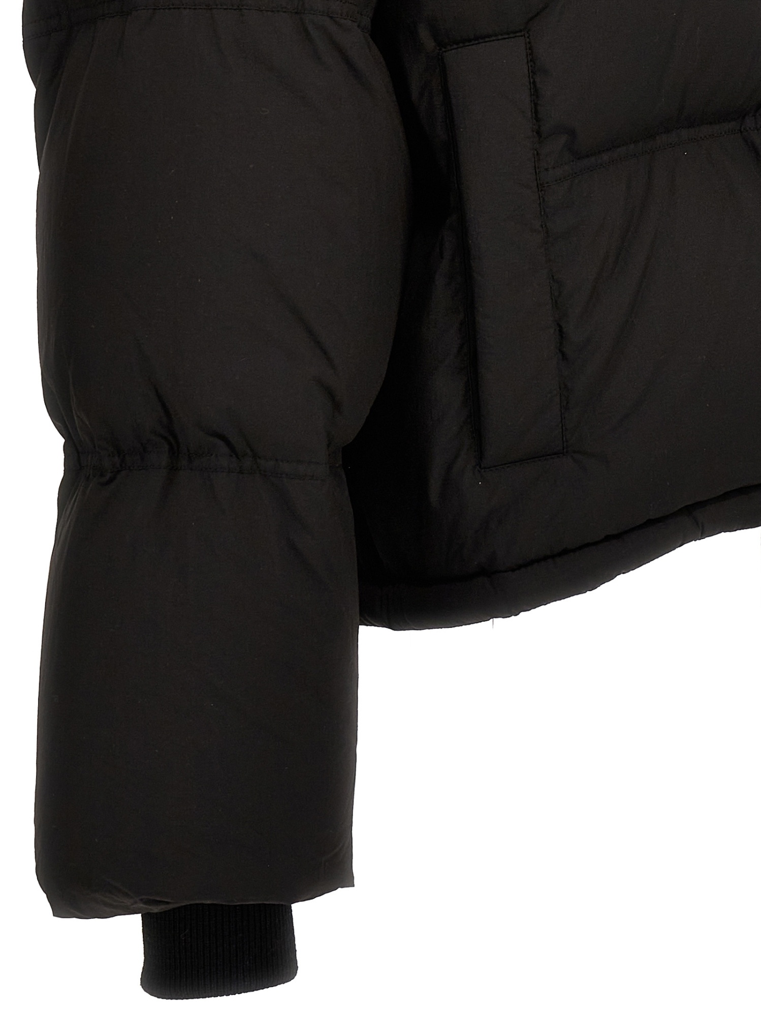 Ami Alexandre Mattiussi Ami Paris Hooded Drawstring Down Jacket In Black