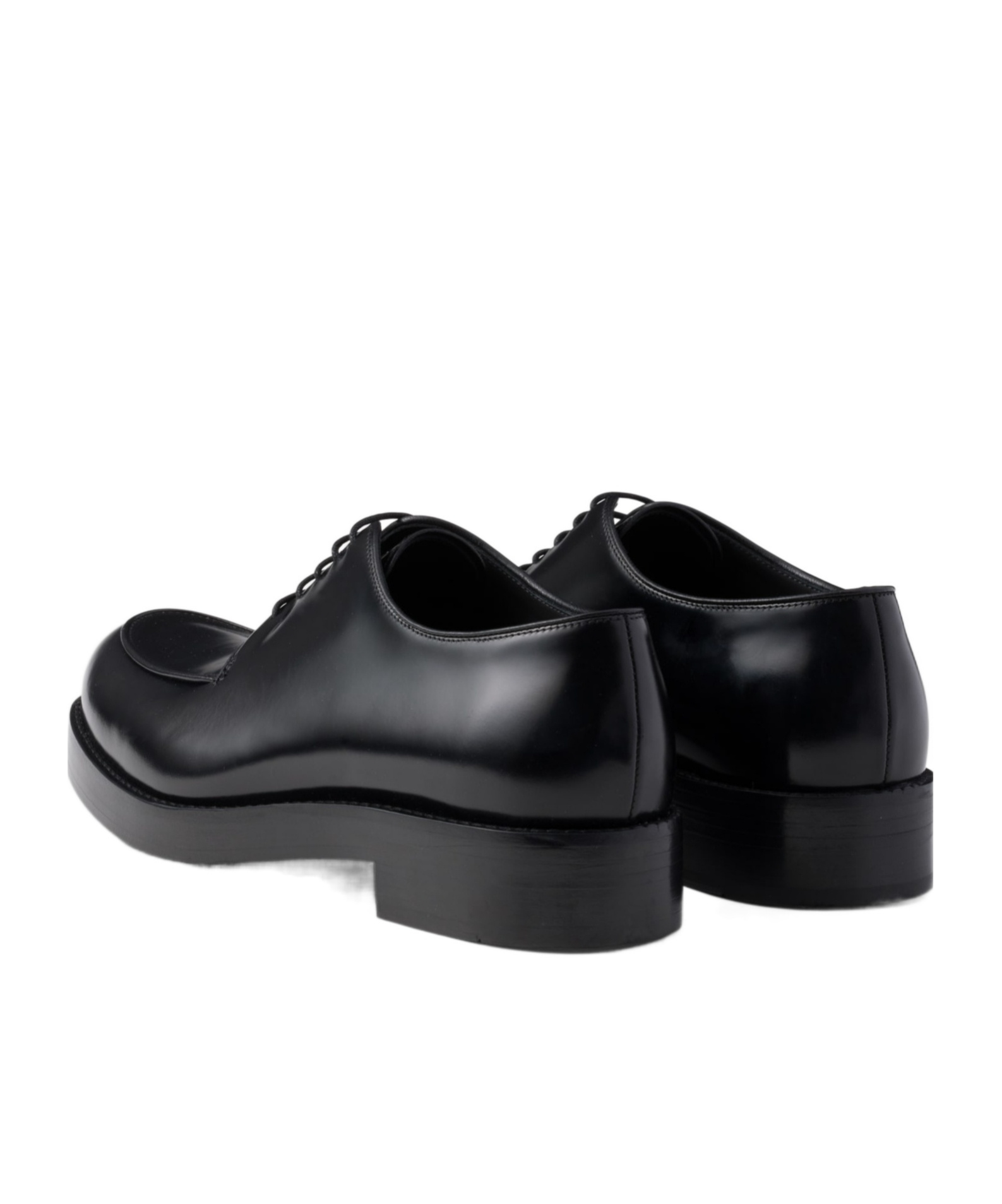 Prada Lace-up Shoes In Patent Leather In Black