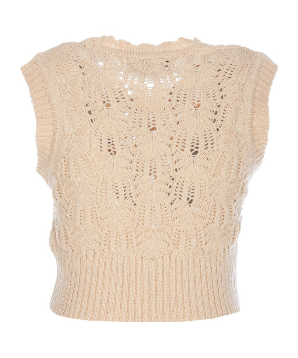Vivienne Westwood Orb Embroidered Knit Vest In Nude