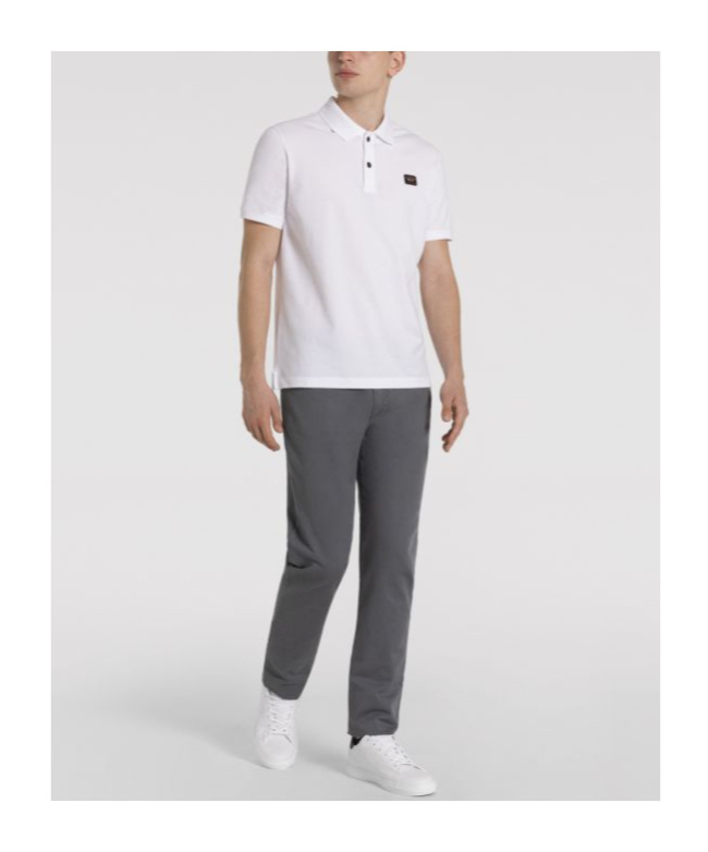 Shop Paul & Shark Polo Shirt With Logo Patch In White