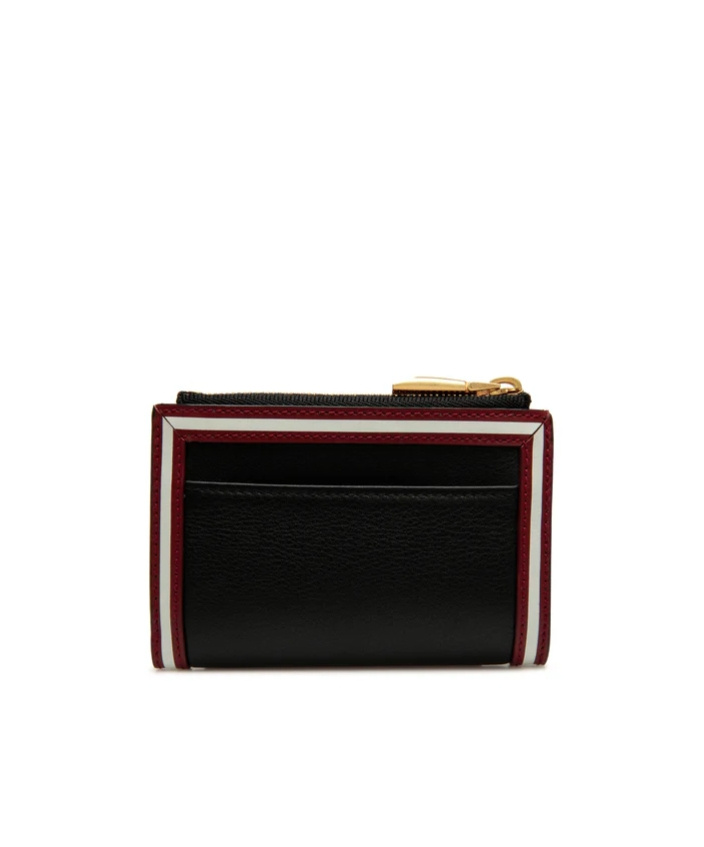 Bally Leather Wallet With Contrast Trim And Gold-tone Hardware In Black