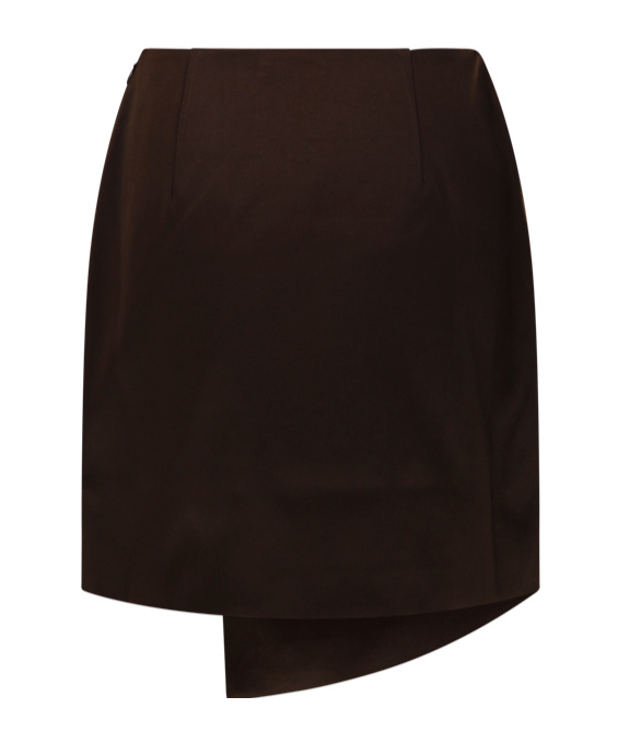 Shop By Malene Birger Raye Asymmetric Satin Mini Skirt In Black