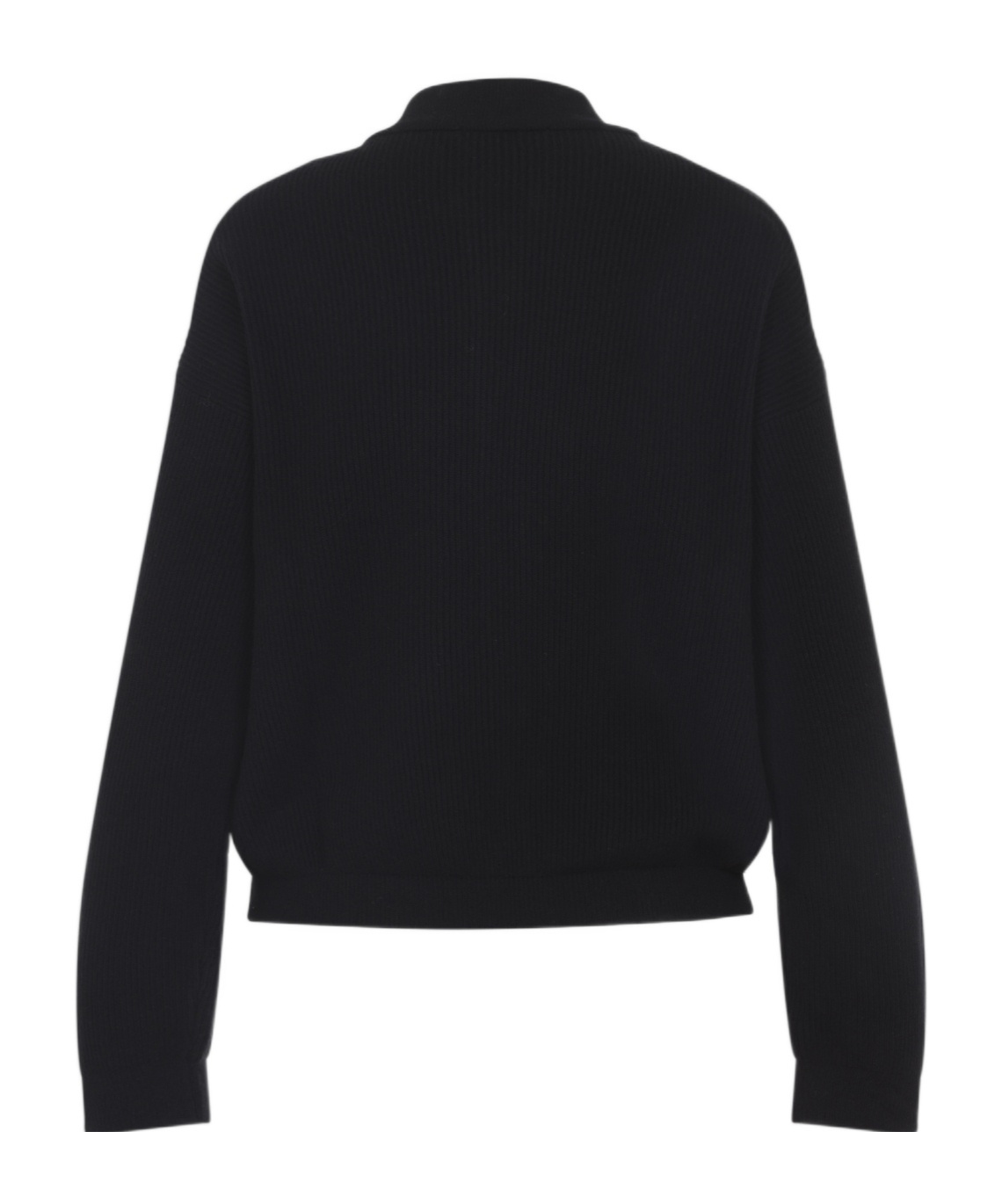 Fabiana Filippi Long Sleeve Bomber Jacket With Ribbed Cuffs In Black