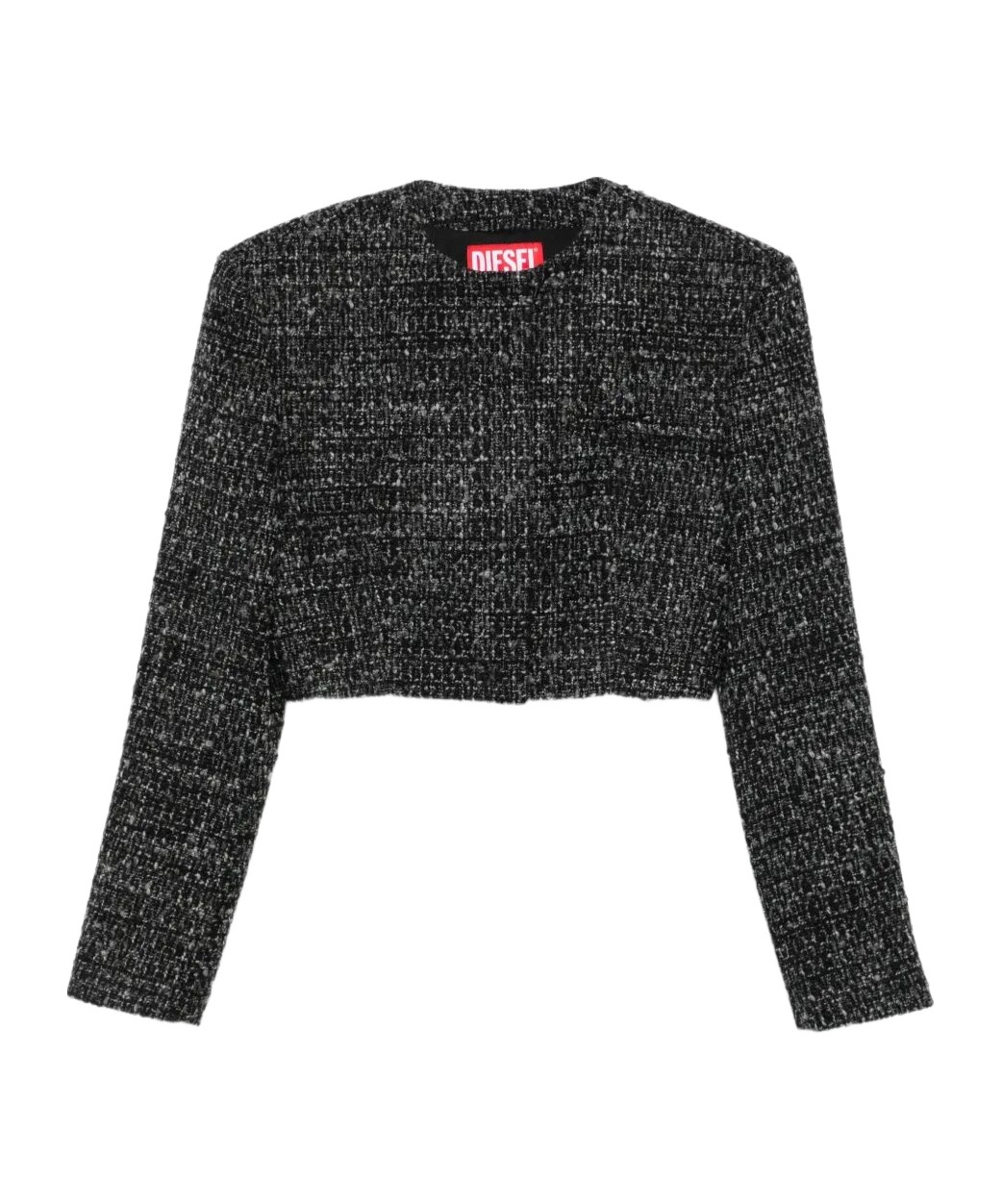 Diesel G-crop-g Tweed Cropped Jacket In Black