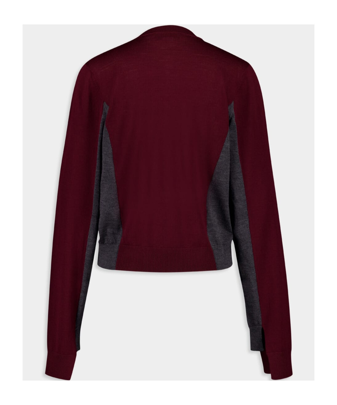 Stella Mccartney Spliced Colorblock Virgin Wool Crop Cardigan In Red