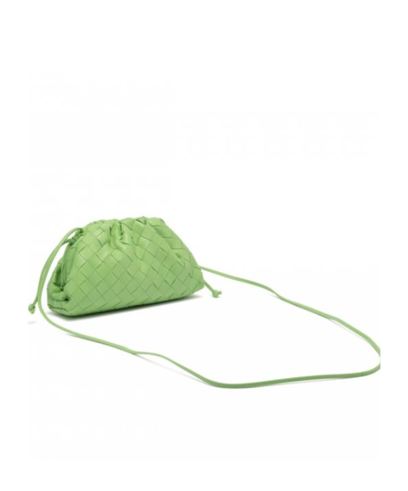Bottega Veneta Pouch Intrecciato Mini Crossbody Bag In Green