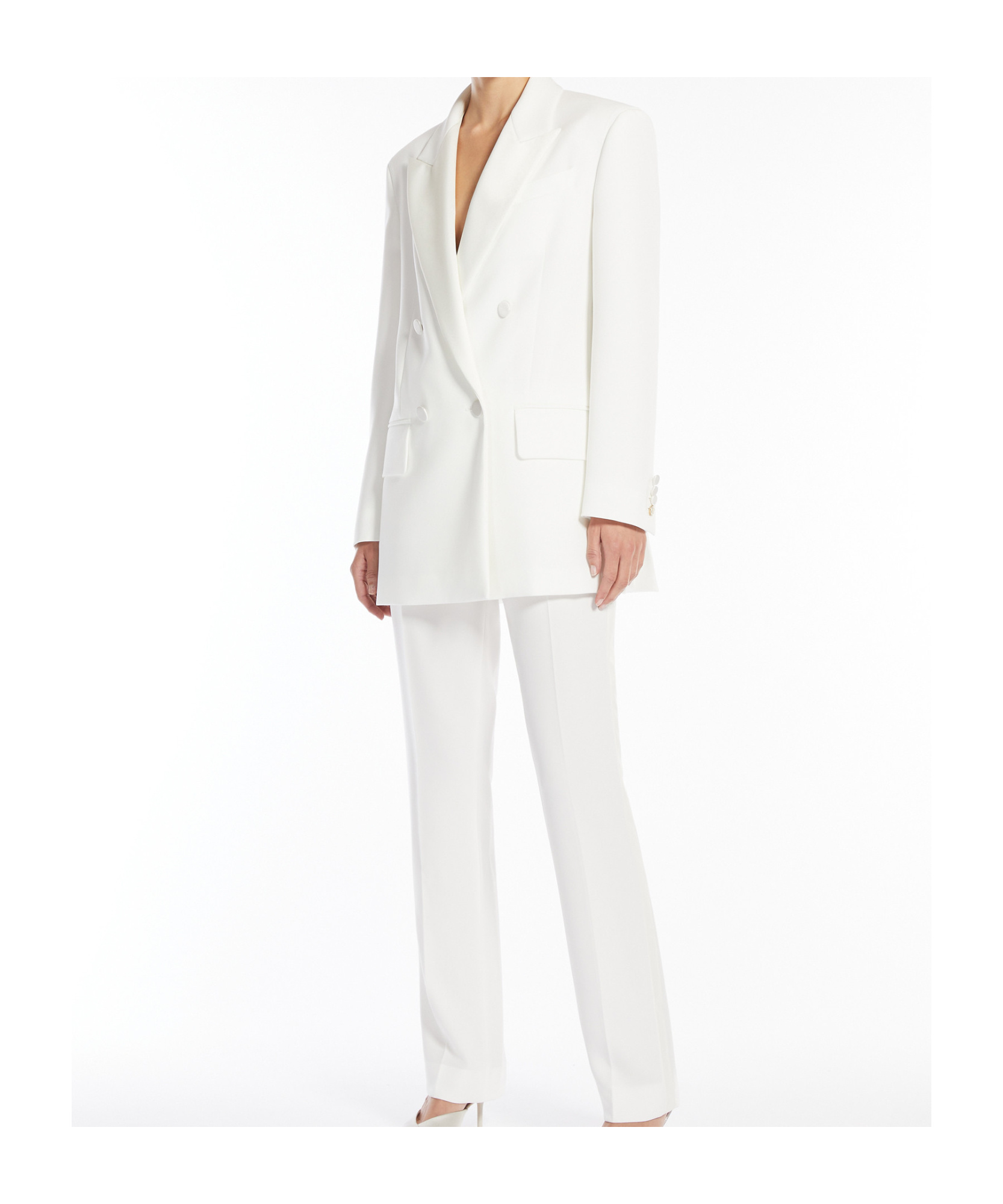 Max Mara Double-breasted Blazer In White