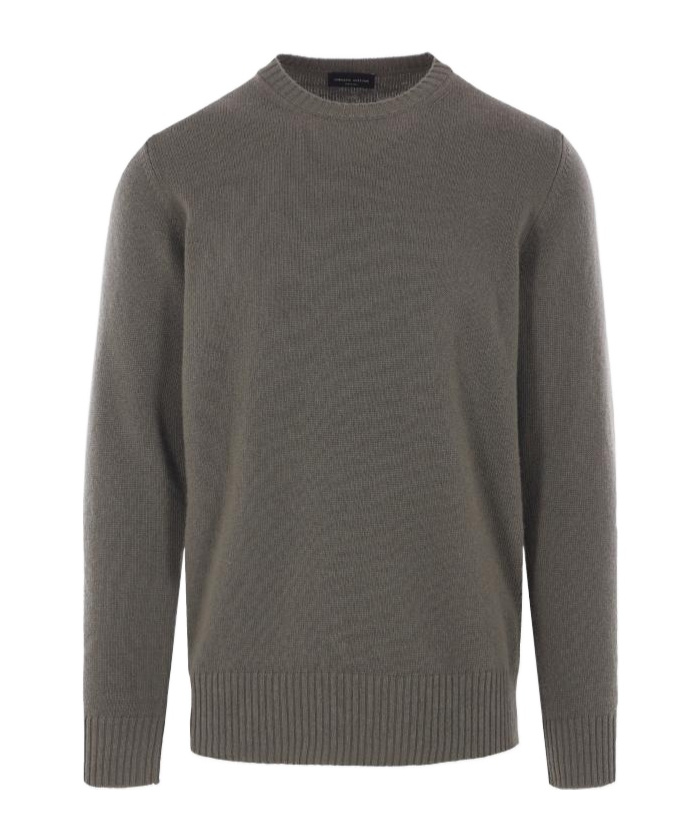 Roberto Collina Round-neck Knitted Sweater In Gray