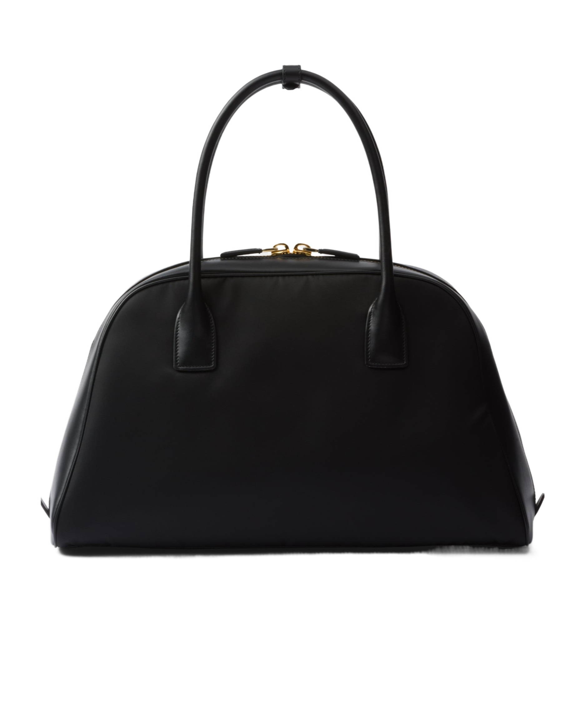 Prada Large Re-nylon And Leather Top-handle Bag In Black