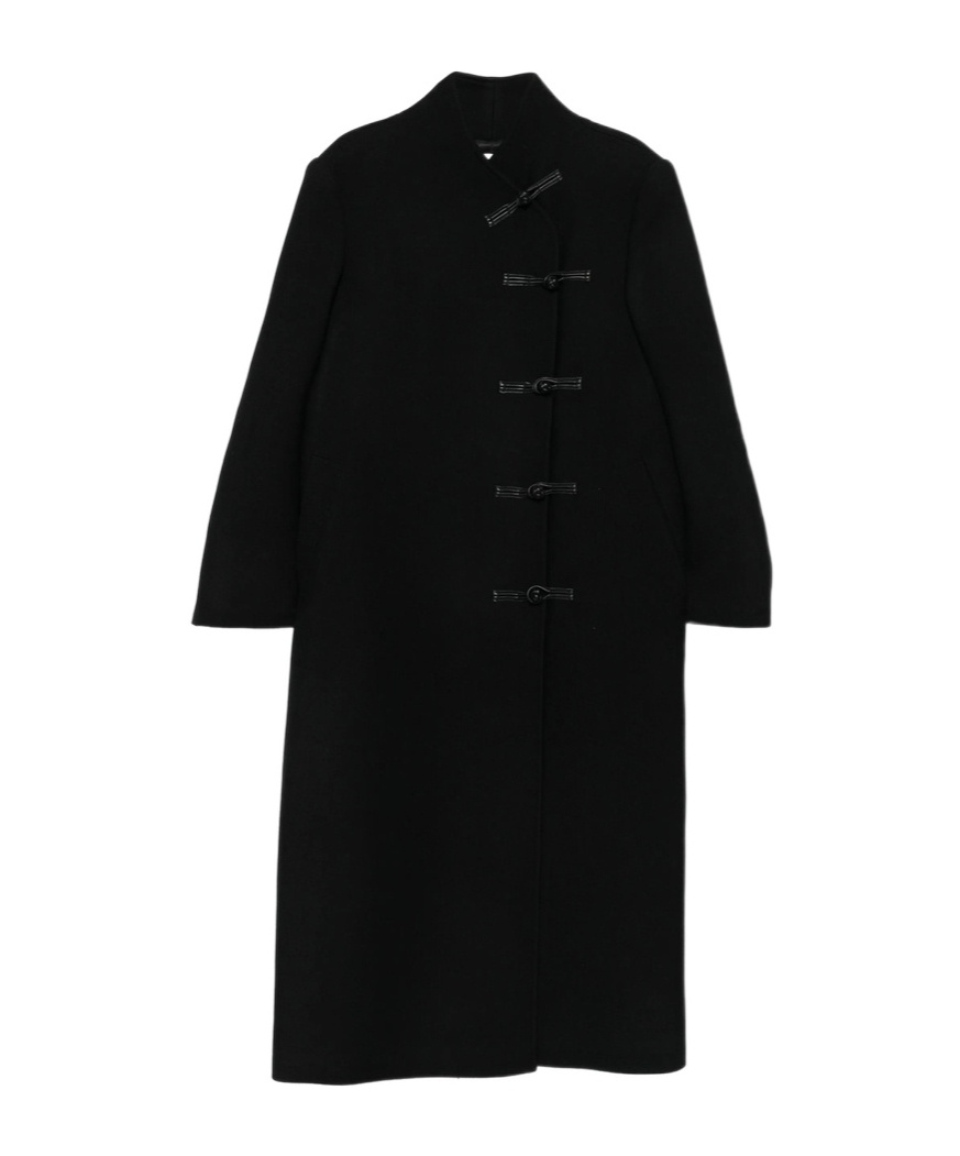 Rohe Band-collar Toggle Coat In Black