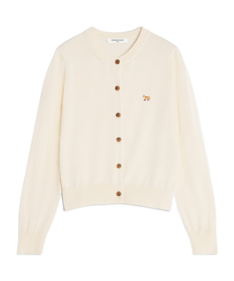 Maison Kitsuné Profile Fox-embroidered Button Cardigan In Neutral