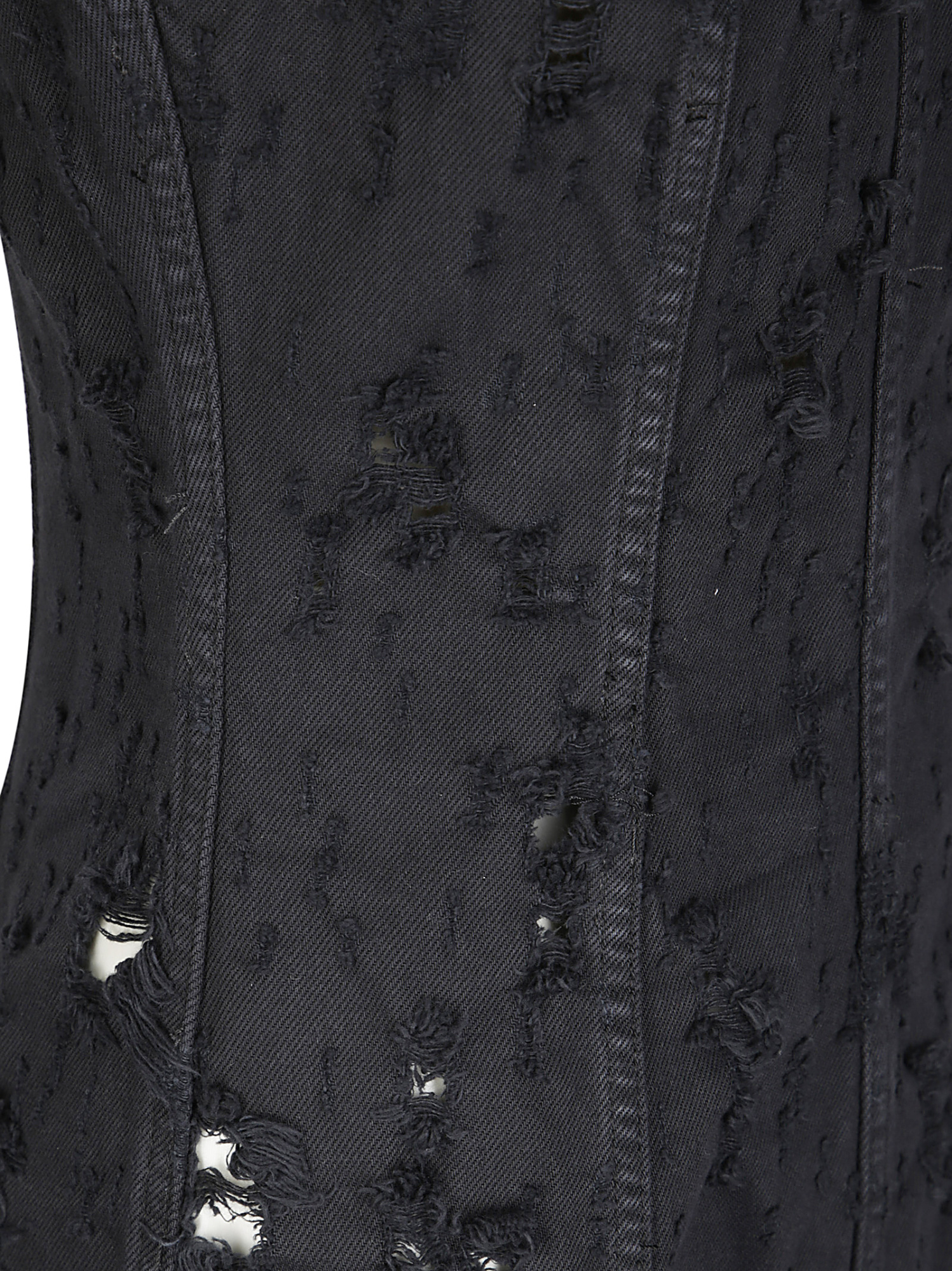Haikure Long Dark Grey Dress With Rips In Black