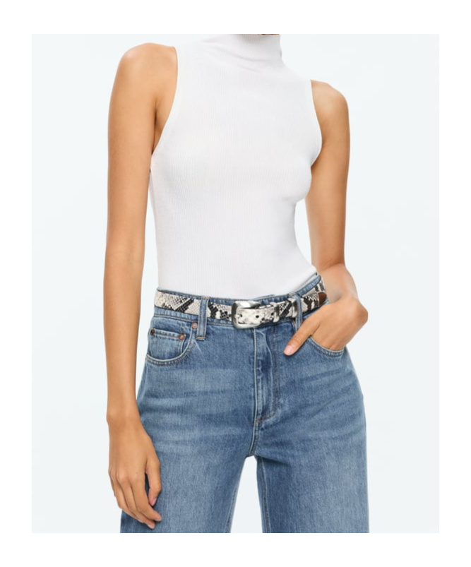 Alice And Olivia Sleeveless Vest In Soft White