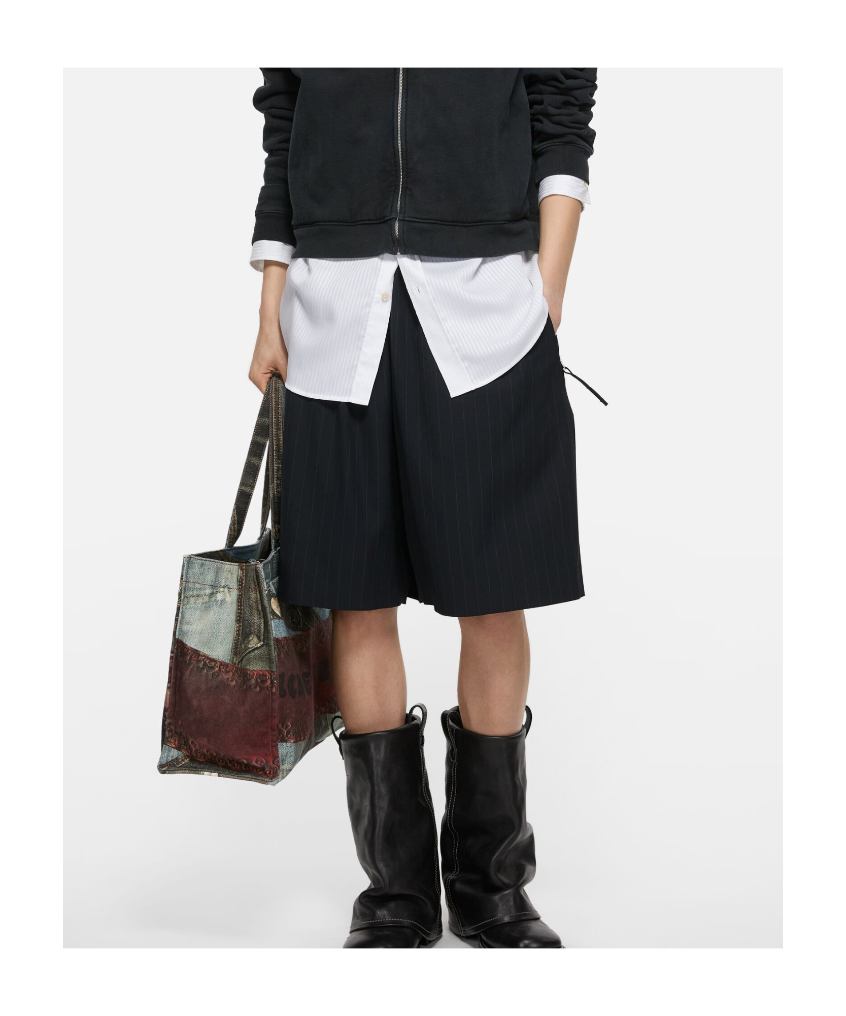 Acne Studios Pinstriped Drawstring Shorts In Black