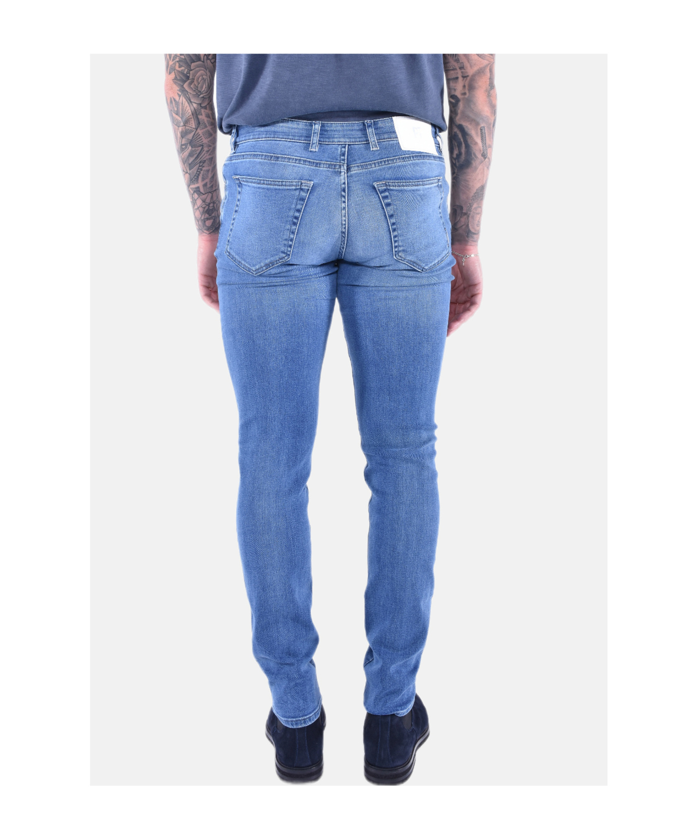Pt Torino Jeans With Belt Loops In Blue
