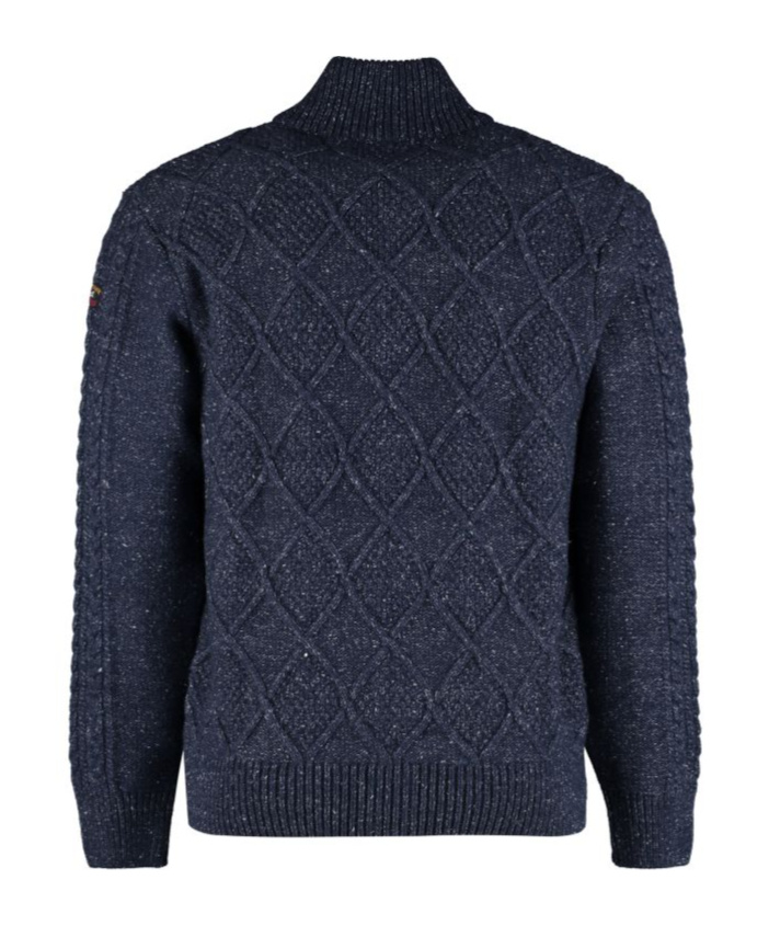 Paul & Shark Long-sleeved Knitted Cardigan In Black