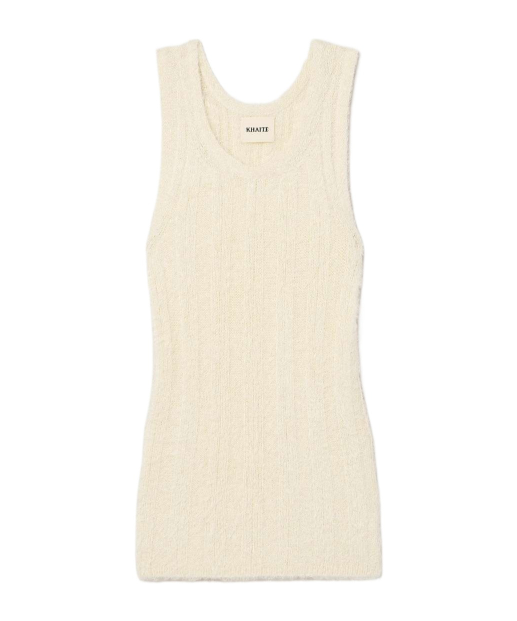 Khaite Lena Ribbed Brushed Silk And Cashmere-blend Tank In White