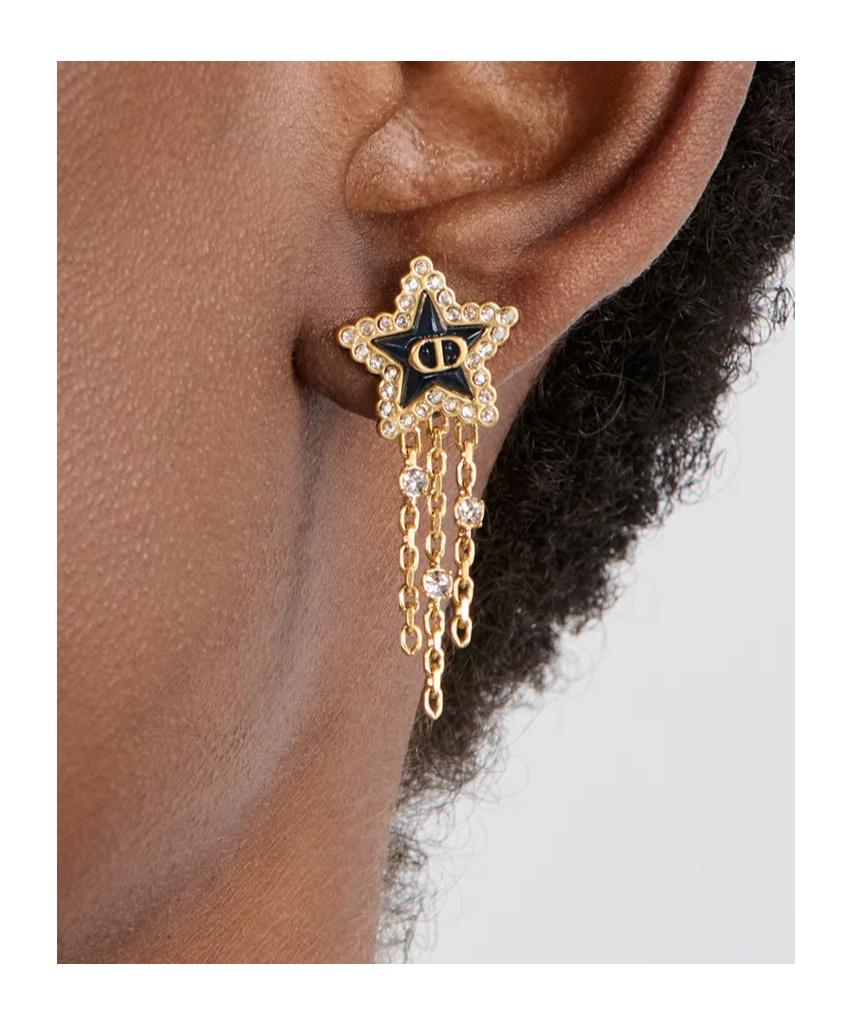 Dior Petit Cd Lucky Baroque Earrings In Gold