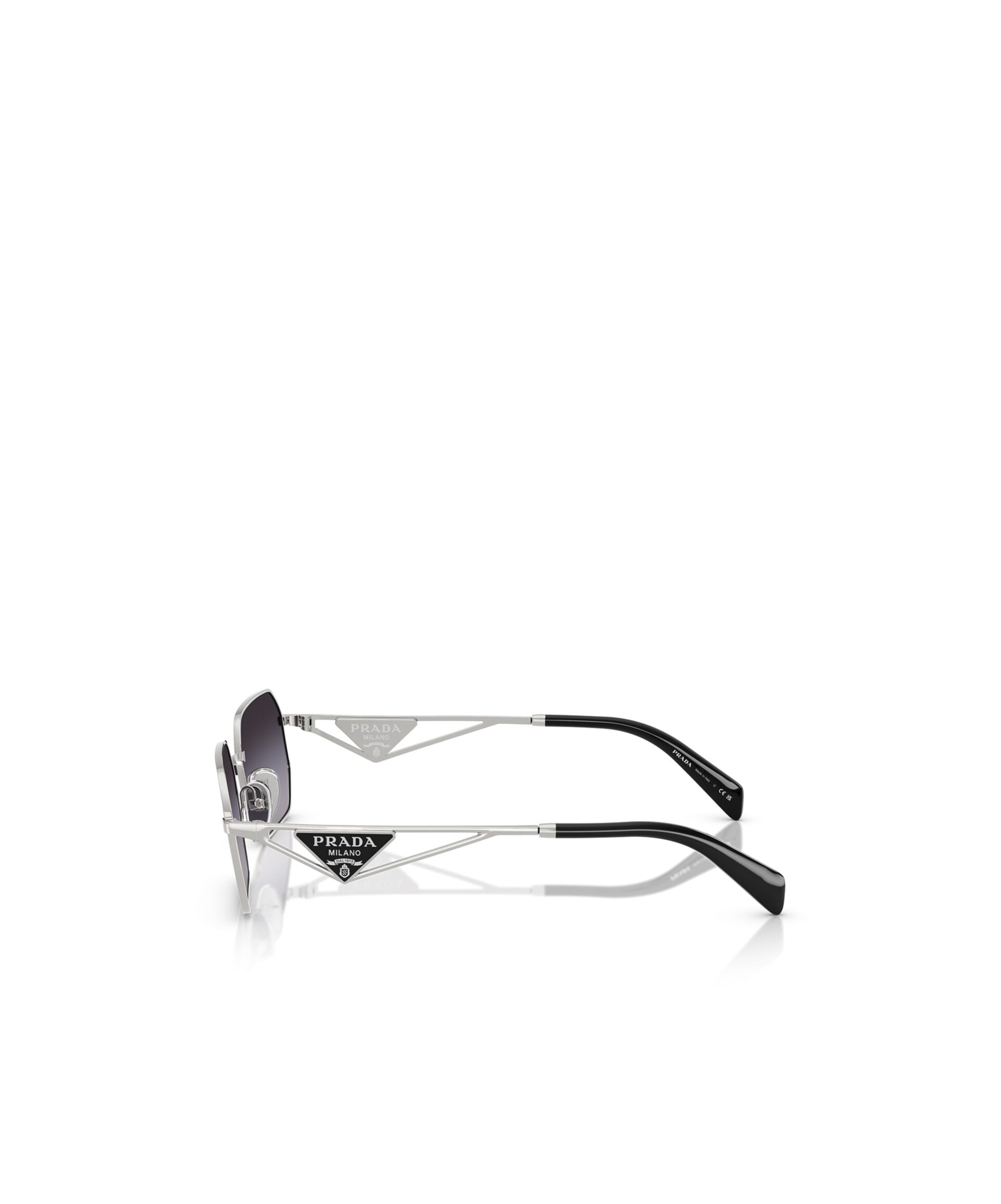 Prada 58mm Gradient Rectangular Sunglasses In Gray