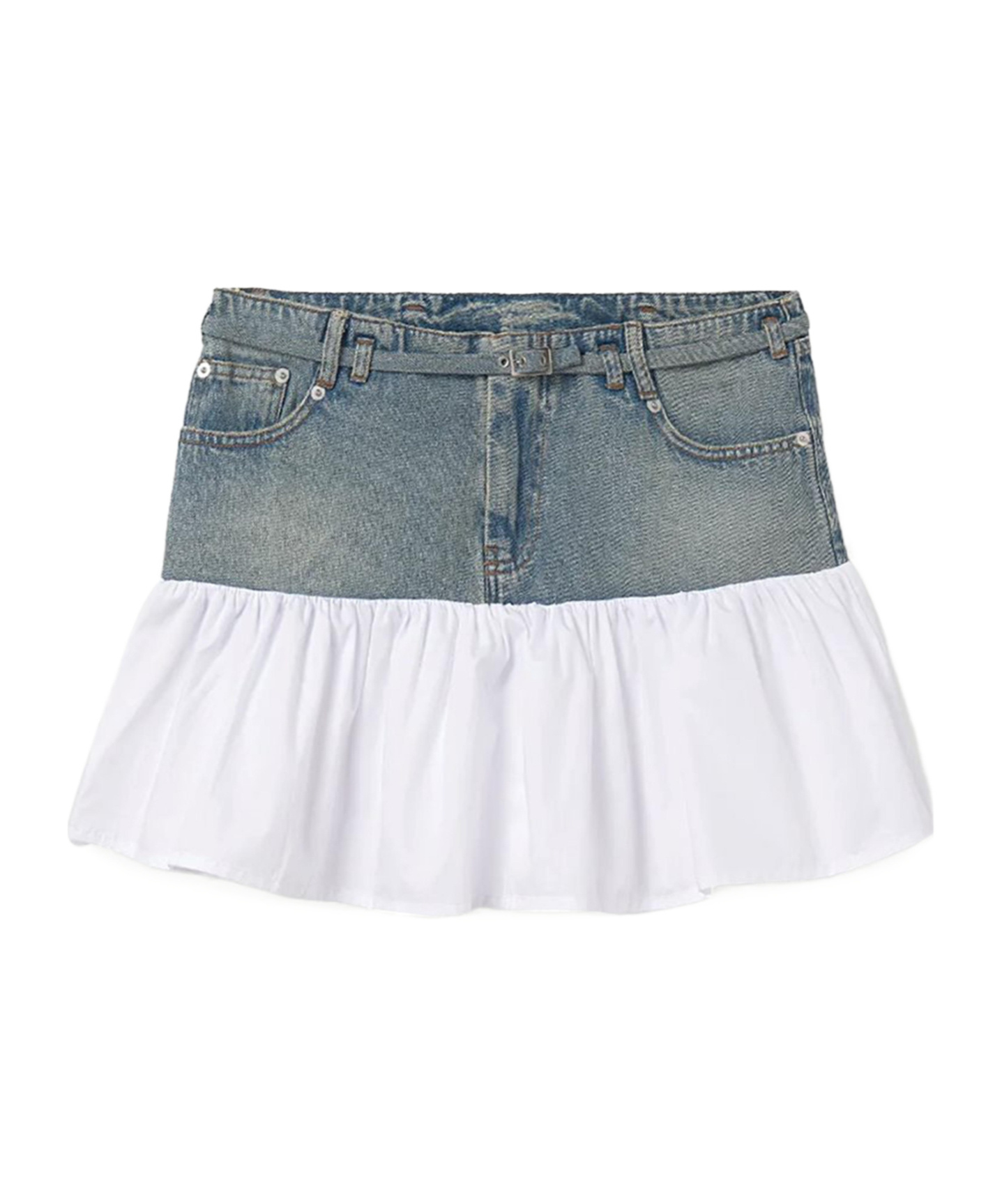 Gimaguas Nena Denim Cotton Flare Mini Skirt