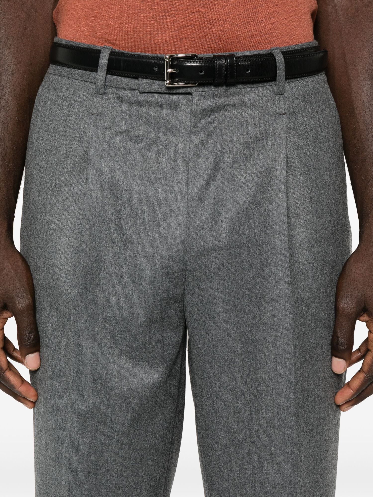 Zegna Belt-loop Casual Pants In Black