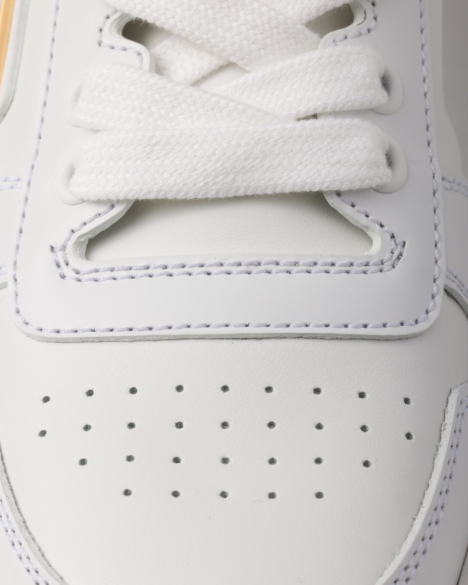 Prada Downtown Bold Leather Platform Sneakers In White