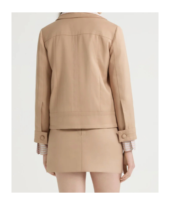 Patou Zip-up Cropped Twill Jacket In Neutral