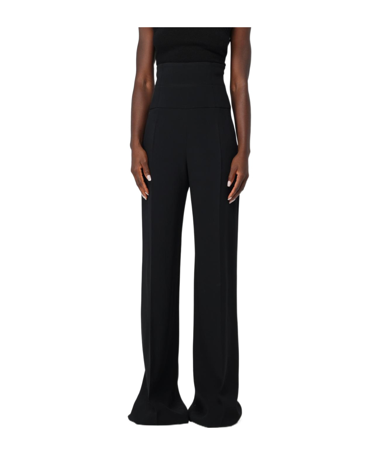 Ermanno Scervino High-waisted Casual Pants In Black