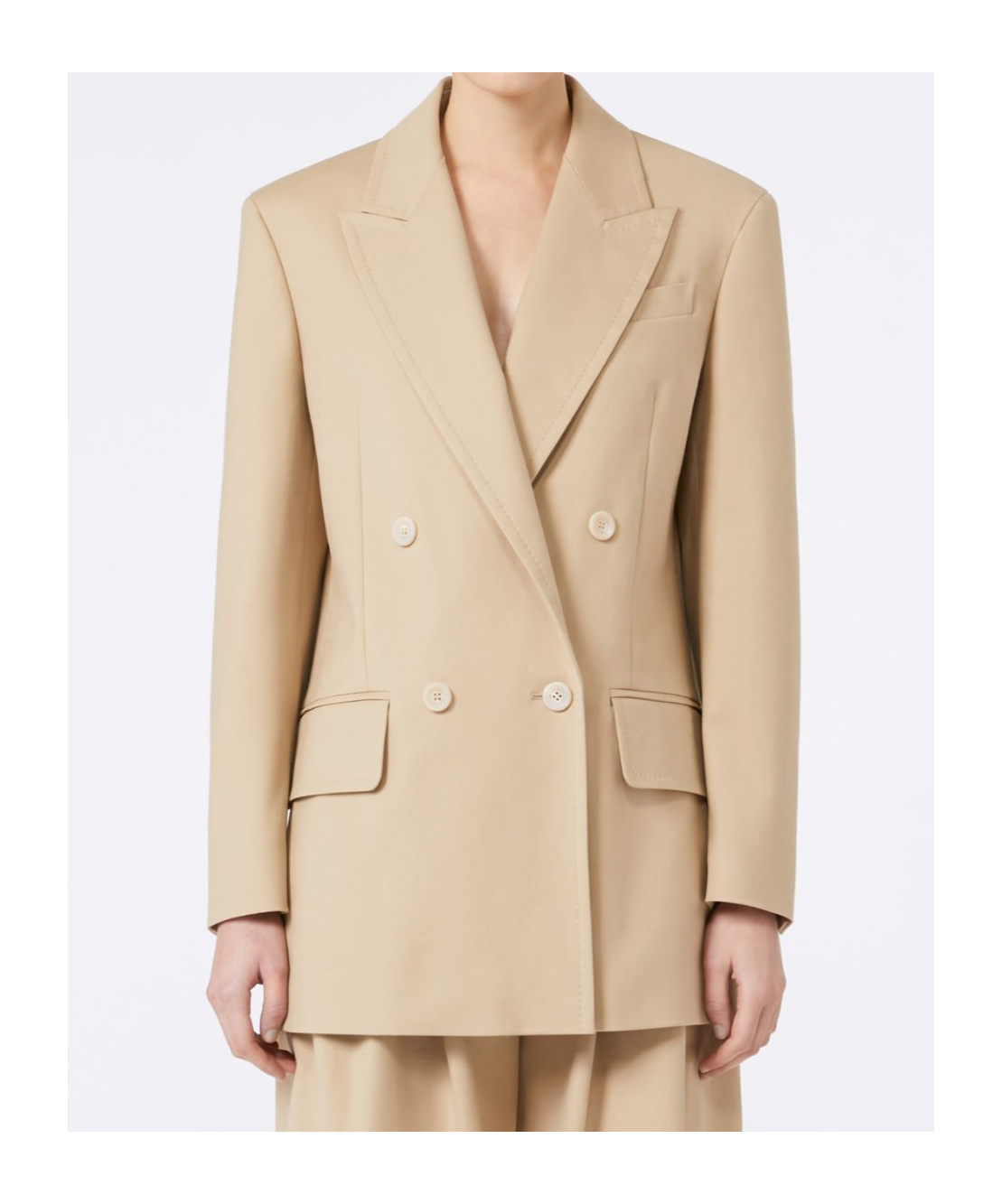 Max Mara Olimpia Jacket In Stretch Canvas In Neutral