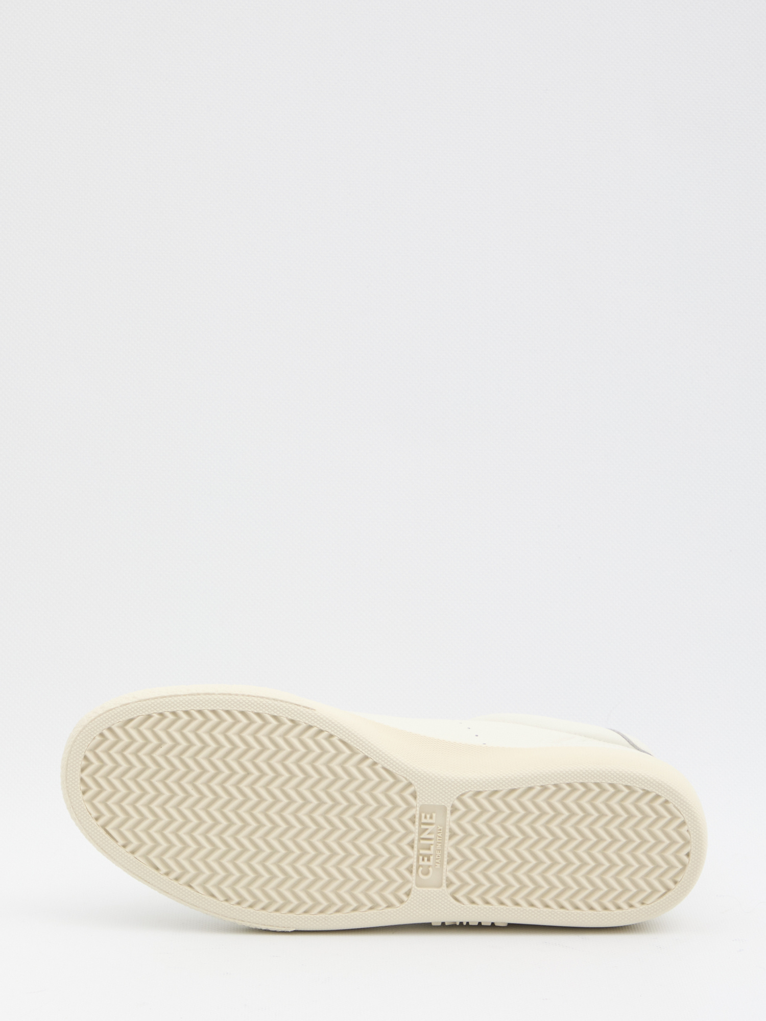 Celine Low Lace-up Sneakers With Triomphe In White