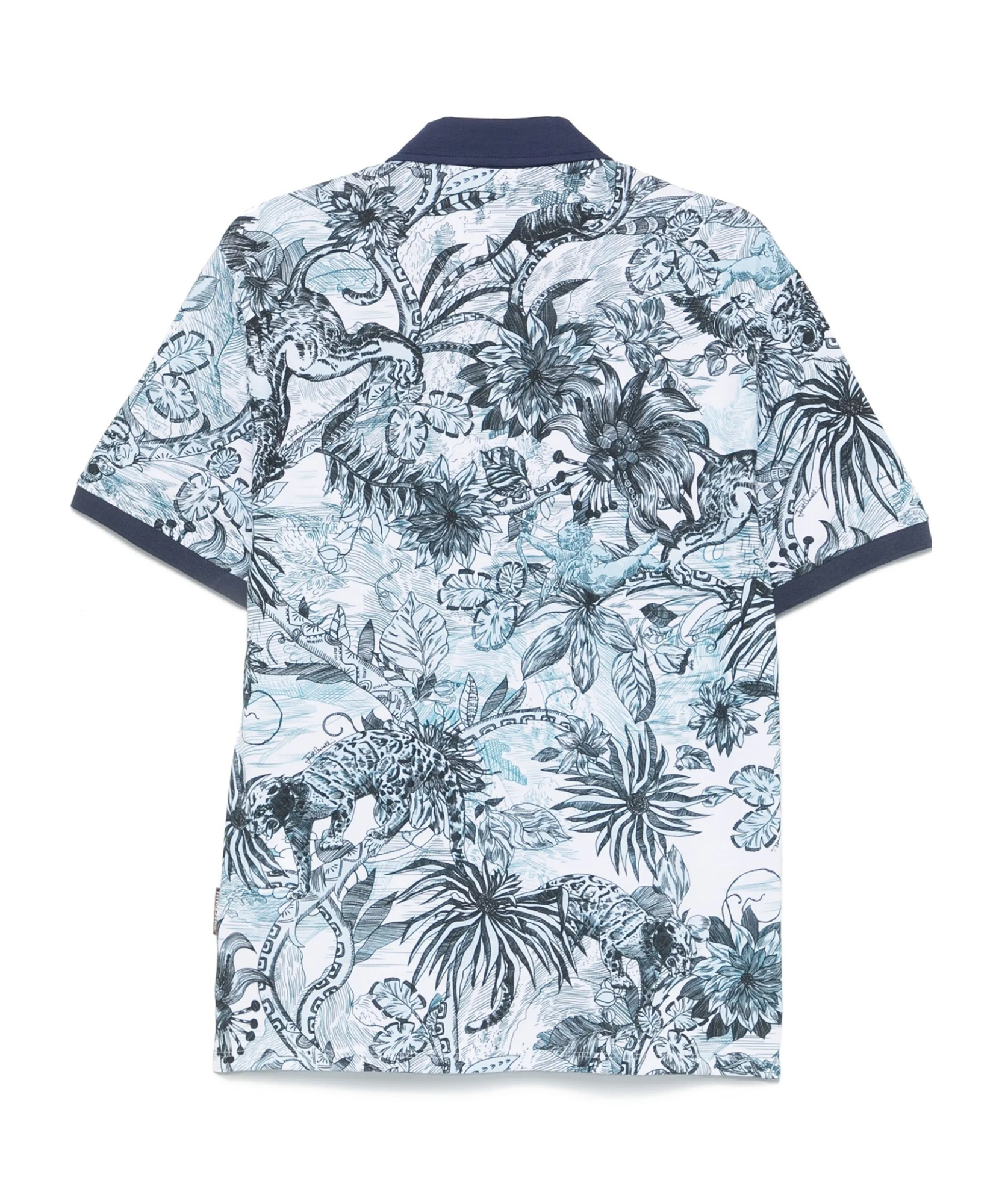 Just Cavalli Jungle Polo Shirt In Blue