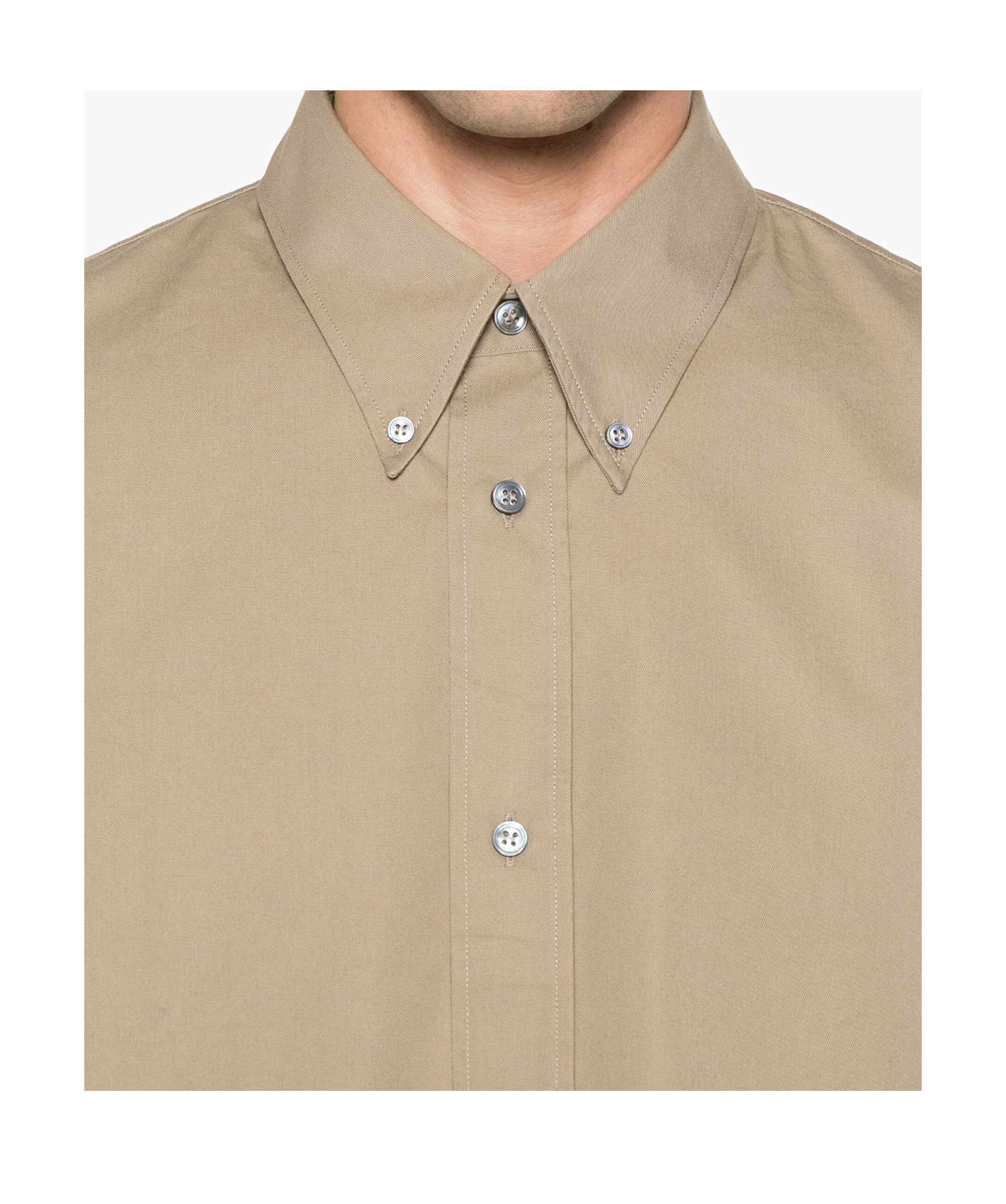 Studio Nicholson Collared Shirt With Long Sleeves And Back Yoke In Brown