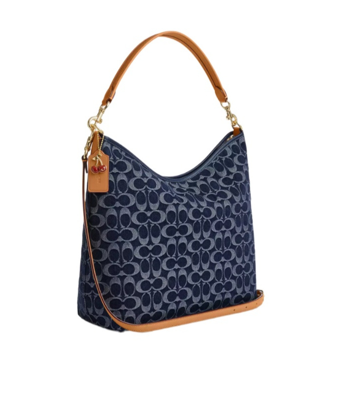 COACH LAUREL LARGE SHOULDER BAG IN SIGNATURE DENIM