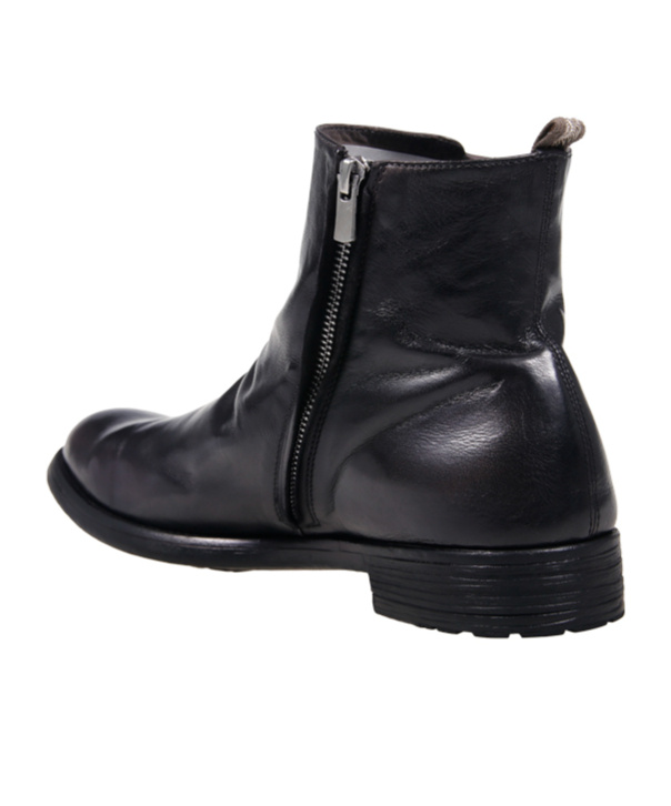 Officine Creative Round Toe Ankle Boots In Black