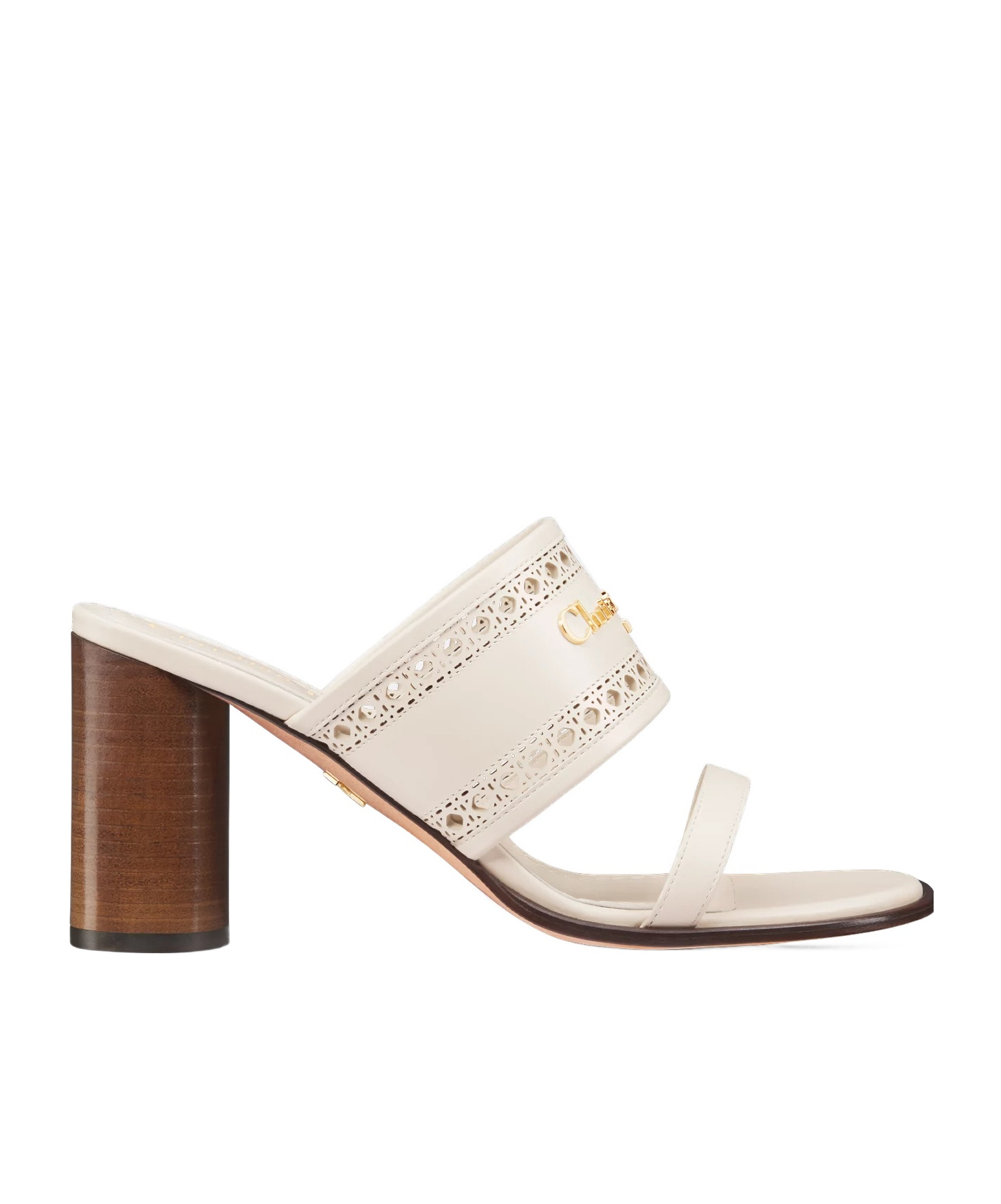 Dior D-lane Heeled Slide In Light Biscuit Color