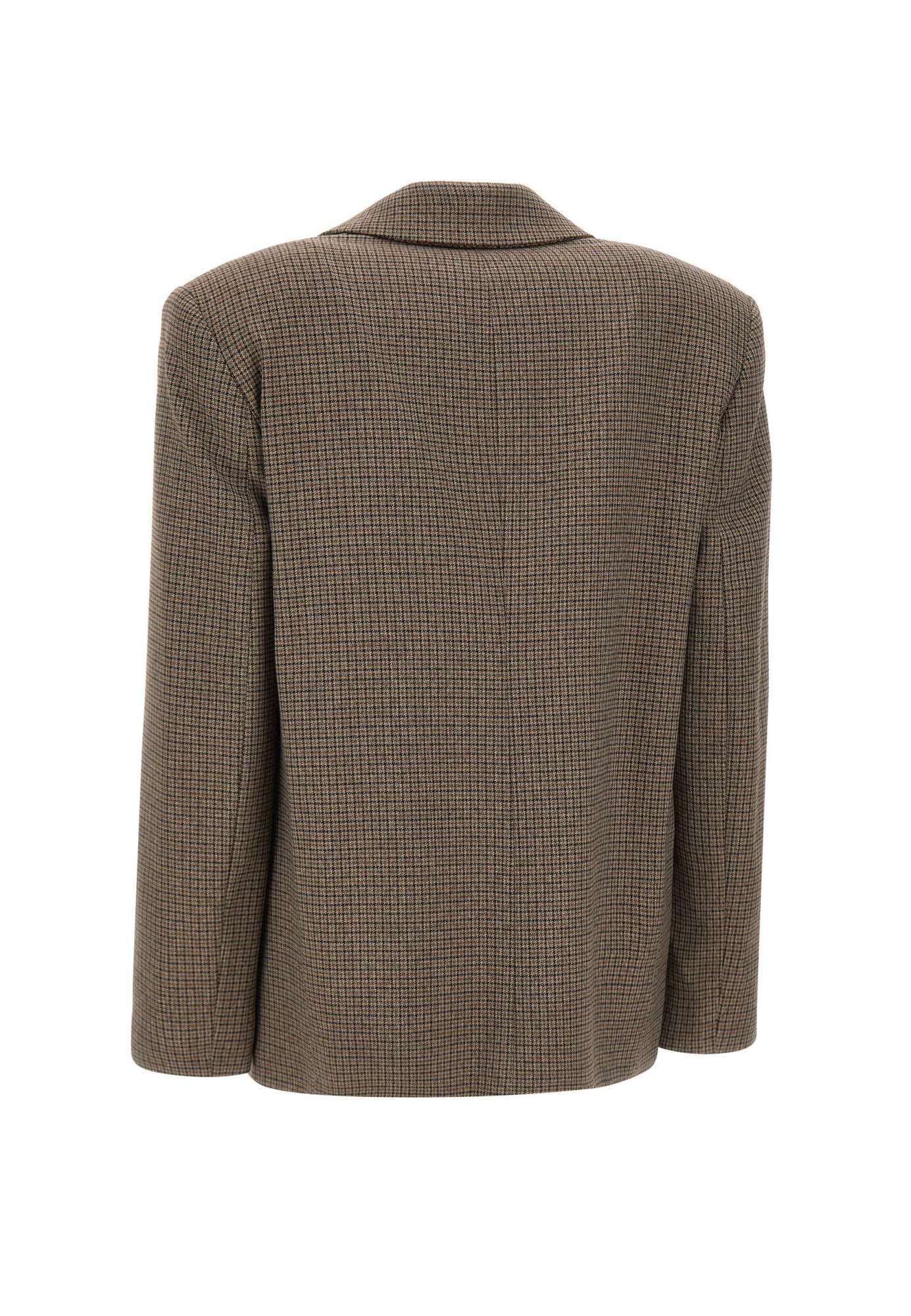 Kaos Single-breasted Houndstooth Blazer In Brown