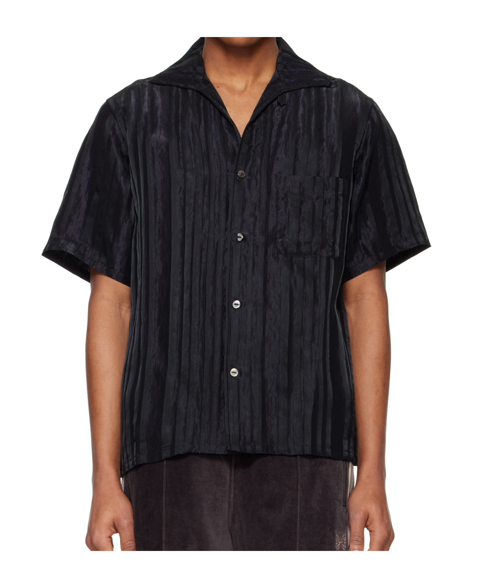 Needles Short-sleeved Circular Print Shirt In Black/purple