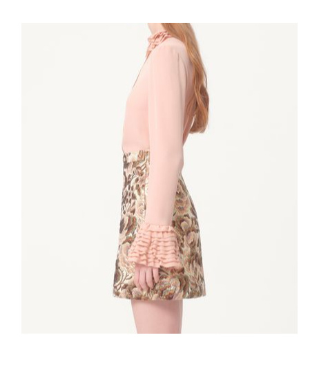 Valentino Chemisier En Georgette Femme Rose Mist 40 In Pink