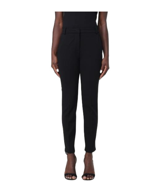 Pinko Bello Cigarette Pants In Milano Stitch In Black