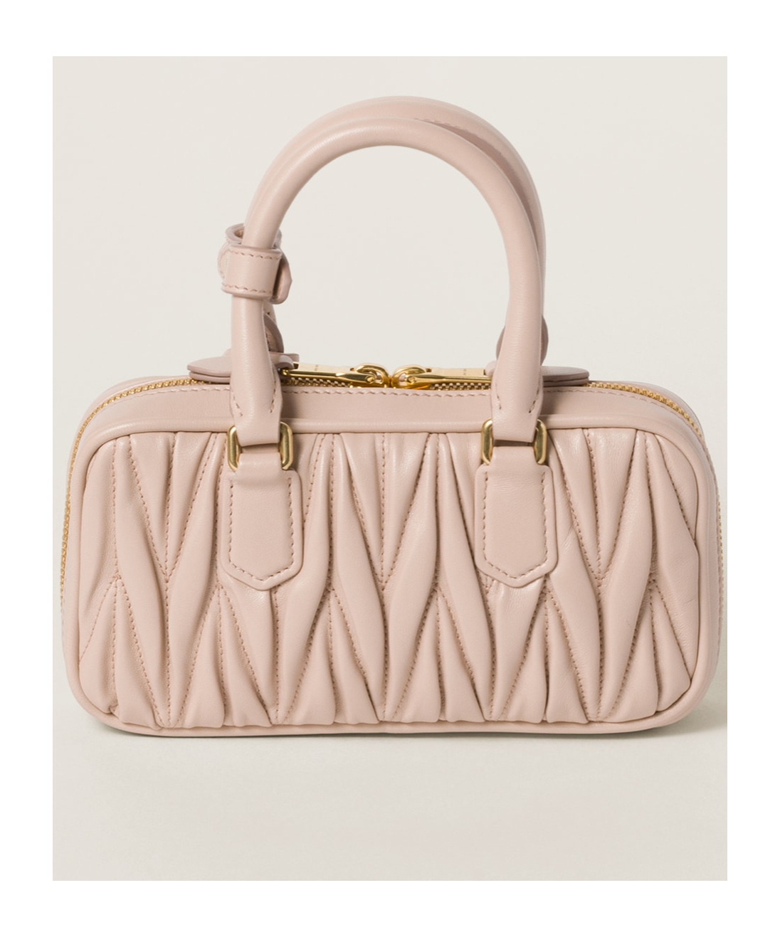 Miu Miu Double Handle Shoulder Bag In Nude