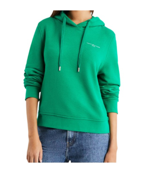 Shop Tommy Hilfiger Logo-print Hoodie In Green