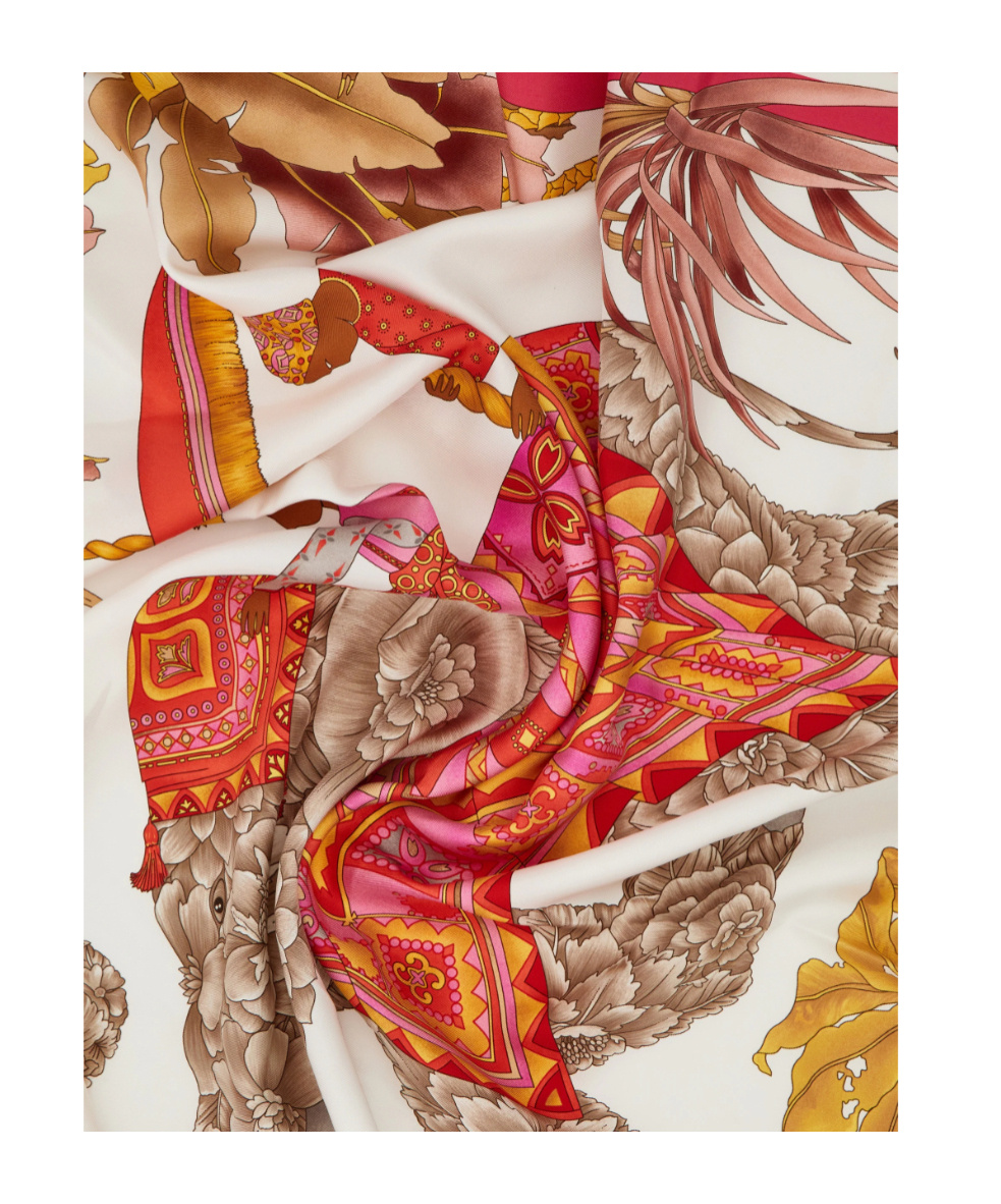 Ferragamo India Print Silk Scarf In Multi
