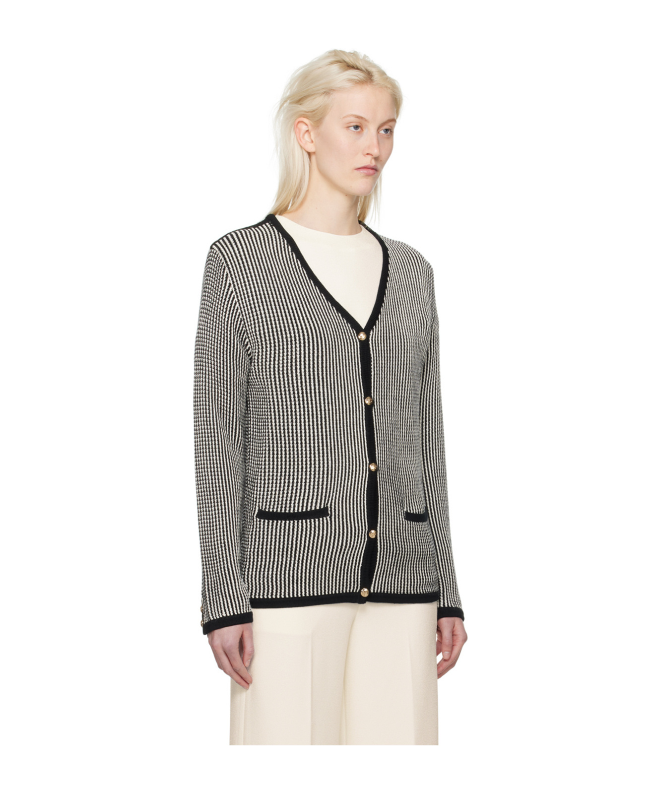 ANINE BING DAVE STRIPE-PATTERN CARDIGAN