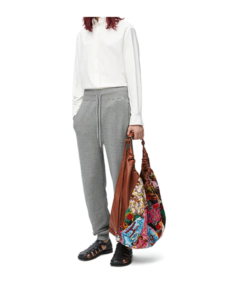 Loewe Cotton-cashmere Sweatpants In Gray