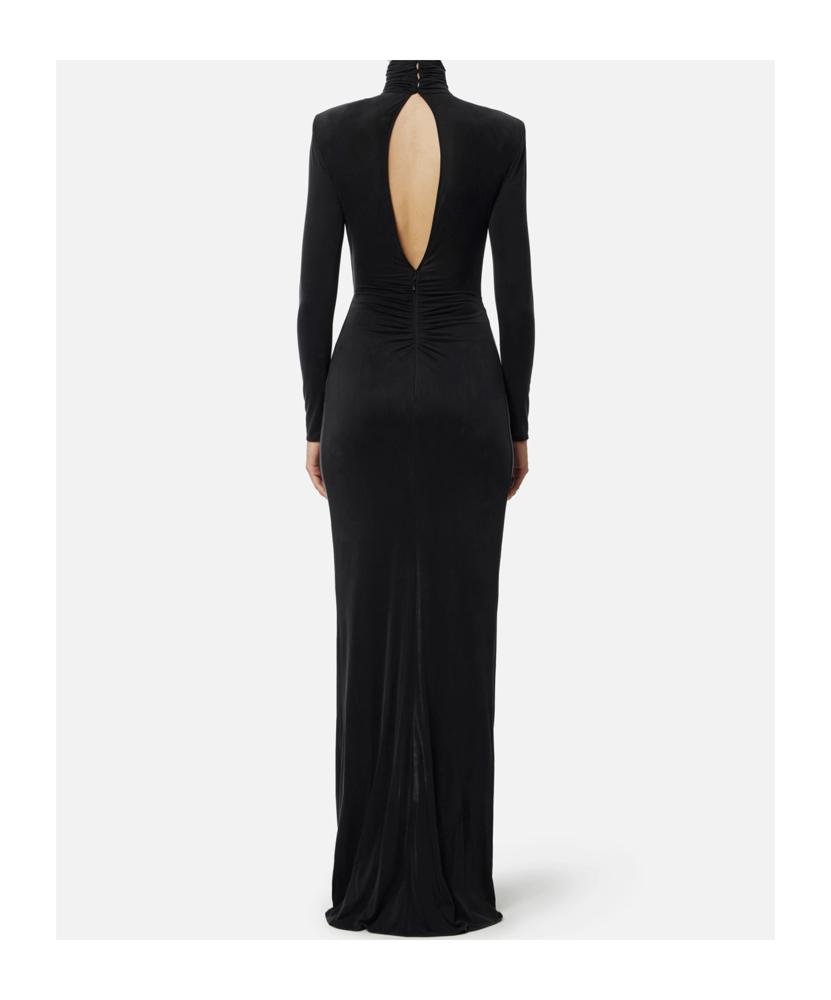 Elisabetta Franchi Red Carpet Dress With Drapes In Black